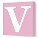 Avalisa Stretched Canvas Upper Letter V Nursery Wall Art, Pink, 12 x 12