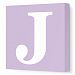 Avalisa Stretched Canvas Upper Letter J Nursery Wall Art, Lilac, 12 x 12