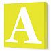 Avalisa Stretched Canvas Upper Letter A Nursery Wall Art, Yellow, 12 x 12