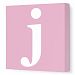 Avalisa Stretched Canvas Lower Letter J Nursery Wall Art, Pink, 12 x 12