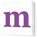 Avalisa Stretched Canvas Lower Letter M Nursery Wall Art, Purple, 12 x 12