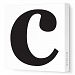 Avalisa Stretched Canvas Lower Letter C Nursery Wall Art, Black, 28 x 28