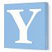Avalisa Stretched Canvas Upper Letter Y Nursery Wall Art, Blue, 12 x 12