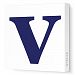 Avalisa Stretched Canvas Lower Letter V Nursery Wall Art, Navy, 12 x 12