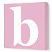Avalisa Stretched Canvas Lower Letter B Nursery Wall Art, Pink, 12 x 12