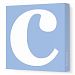 Avalisa Stretched Canvas Lower Letter C Nursery Wall Art, Blue, 36 x 36