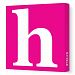 Avalisa Stretched Canvas Lower Letter H Nursery Wall Art, Fuchsia, 36 x 36