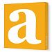 Avalisa Stretched Canvas Lower Letter A Nursery Wall Art, Orange, 12 x 12