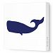 Avalisa Stretched Canvas Nursery Wall Art, Whale Silhouette, Navy, 12 x 12