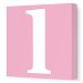 Avalisa Stretched Canvas Lower Letter L Nursery Wall Art, Pink, 36 x 36
