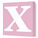 Avalisa Stretched Canvas Lower Letter X Nursery Wall Art, Pink, 18 x 18
