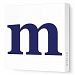 Avalisa Stretched Canvas Lower Letter M Nursery Wall Art, Navy, 12 x 12