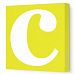 Avalisa Stretched Canvas Lower Letter C Nursery Wall Art, Yellow, 36 x 36