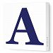 Avalisa Stretched Canvas Upper Letter A Nursery Wall Art, Navy, 12 x 12