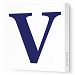 Avalisa Stretched Canvas Upper Letter V Nursery Wall Art, Navy, 12 x 12