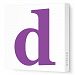 Avalisa Stretched Canvas Lower Letter D Nursery Wall Art, Purple, 36 x 36