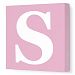Avalisa Stretched Canvas Upper Letter S Nursery Wall Art, Pink, 12 x 12
