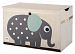 3 Sprouts Toy Chest, Elephant, Grey