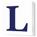 Avalisa Stretched Canvas Upper Letter L Nursery Wall Art, Navy, 12 x 12