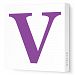 Avalisa Stretched Canvas Upper Letter V Nursery Wall Art, Purple, 12 x 12