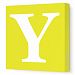 Avalisa Stretched Canvas Upper Letter Y Nursery Wall Art, Yellow, 12 x 12