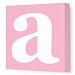 Avalisa Stretched Canvas Lower Letter A Nursery Wall Art, Pink, 12 x 12