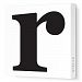 Avalisa Stretched Canvas Lower Letter R Nursery Wall Art, Black, 36 x 36