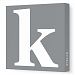 Avalisa Stretched Canvas Lower Letter K Nursery Wall Art, Grey, 36 x 36