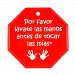 My Tiny Hands Spanish Please Wash Sign, Red by My Tiny Hands