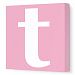 Avalisa Stretched Canvas Lower Letter T Nursery Wall Art, Pink, 12 x 12