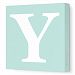 Avalisa Stretched Canvas Upper Letter Y Nursery Wall Art, Seagreen, 12 x 12