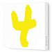 Avalisa Stretched Canvas Number 4 Nursery Wall Art, Yellow, 36 x 36