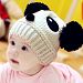 Cute Panda Shape Unisex Baby Warm Knitted Wool Crochet Beanie Hat Beige