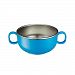 Innobaby Din Din Smart Stainless Steel 11 oz Feeding Bowl with Handles for Babies, Toddlers and Kids. BPA free, Blue
