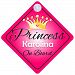 Princess Karolina On Board Personalised Girl Car Sign Baby / Child Gift 001