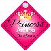 Princess Annika On Board Personalised Girl Car Sign Baby / Child Gift 001