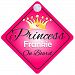 Princess Frankie On Board Personalised Girl Car Sign Baby / Child Gift 001