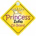 Princess Zofia On Board Girl Car Sign Child/Baby Gift/Present 002