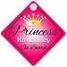 Princess Kimberley On Board Personalised Girl Car Sign Baby / Child Gift 001