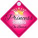 Princess Sandra On Board Personalised Girl Car Sign Baby / Child Gift 001