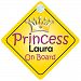 Princess Laura On Board Girl Car Sign Child/Baby Gift/Present 002