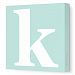 Avalisa Stretched Canvas Lower Letter K Nursery Wall Art, Seagreen, 12 x 12