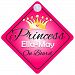 Princess Ella-May On Board Personalised Girl Car Sign Baby / Child Gift 001