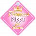 Crown Princess Pippa On Board Personalised Baby / Child Girls Car Sign