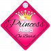 Princess Alexa On Board Personalised Girl Car Sign Baby / Child Gift 001
