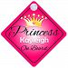 Princess Kayleigh On Board Personalised Girl Car Sign Baby / Child Gift 001