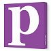 Avalisa Stretched Canvas Lower Letter P Nursery Wall Art, Purple, 12 x 12