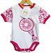 LuMini Diaper Shirt with Front Appliqué, Pink/White/Yellow, 12 Months