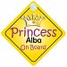Princess Alba On Board Girl Car Sign Child/Baby Gift/Present 002