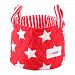 Minene Small Storage Basket with Stars (Red/ White)